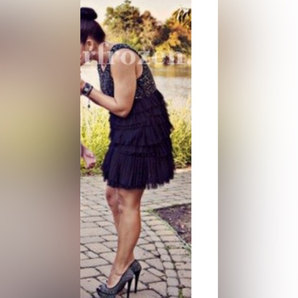 Alice & Olivia sequin and tulle cocktail dress